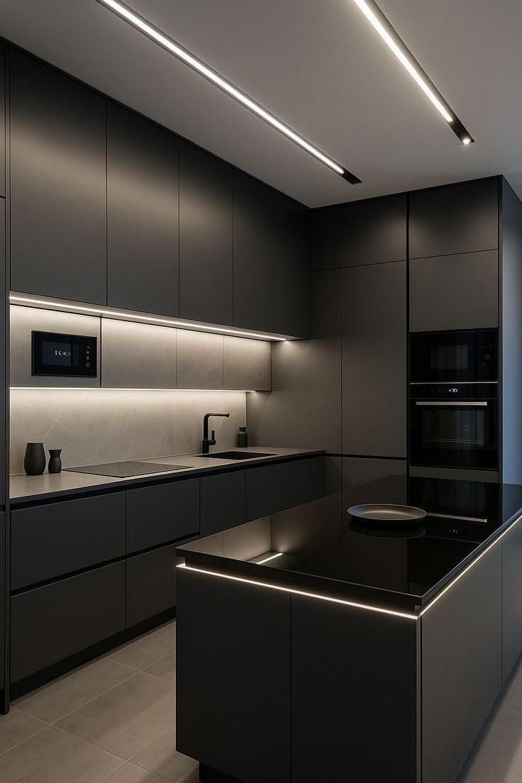 A finished kitchen in a completed interiors project